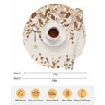 thumbnail image 6 of 13 Inch Round Placemats Set of 6, Brown Orange Eucalyptus Non Slip Heat Insulation PP Table Mats, Farmhouse Weeping Leaves Linen Washable Place Mats for Kitchen Dining Party Table Decor, 6 of 7