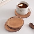 thumbnail image 3 of 5-Piece Set of Natural Wood Beverage Coasters with Storage Holder | Rustic Tabletop Decor for Contemporary Homes, Protective Surface Coverings for Drinks, Perfect for Holiday Gatherings, 3 of 6