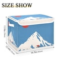 thumbnail image 5 of Yayeee Collapsible Cube Storage Bin with Lid Fabric Closet Decorative Basket with Handles, Snow Mountain, 5 of 7