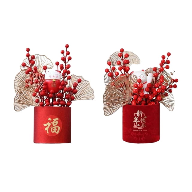 Cesta China,Cesta de flores chinas Año Nuevo Decoración interior,Adorno de decoración navideña artificial de otoño,Inicio Salón Decoración Festival Boda,Escritorio de fiesta al Fernando Cesta China