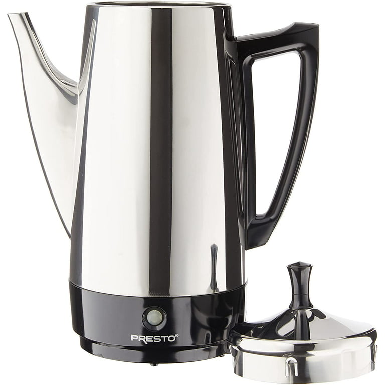 Presto 02811 12-Cup Stainless Steel Coffee Maker, 9.7D x 13.1W x 6.2H