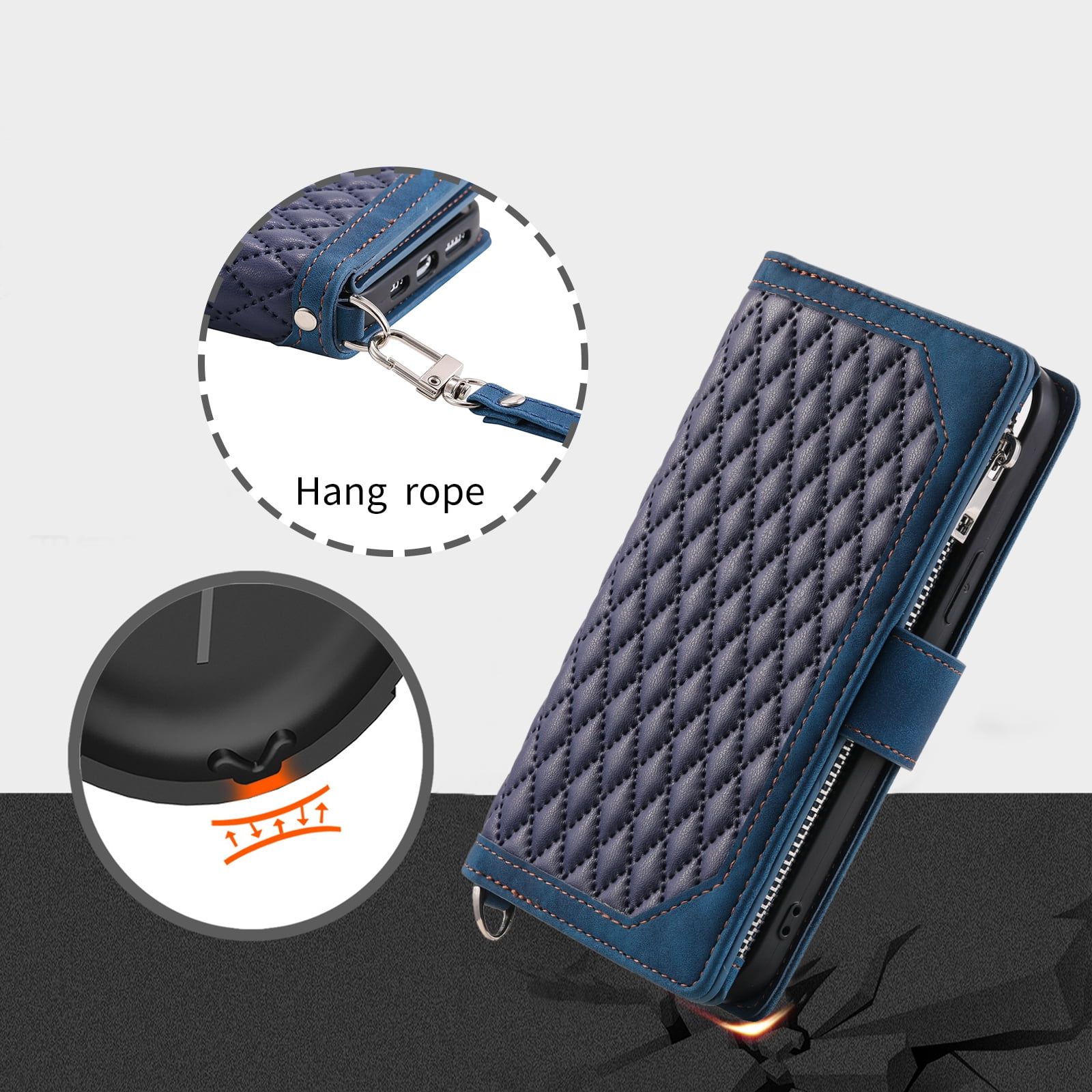 Wallet Case for Samsung Galaxy A12 5G (6.5 Inch) with Kickstand Card Slots Wrist Strap Case, Magnetic Shockproof Flip Phone Cover for Samsung Galaxy A12 5G,Blue
