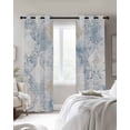 thumbnail image 4 of Blue Beige Floral Blackout Curtains for Bedroom Living Room Darkening Curtains 84 Inch Length 2 Panels Set Vintage Smear Abstract Art Window Curtain Insulated Window Treatment Grommet Drapes 42"x84", 4 of 9