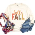thumbnail image 3 of Hello Fall Cursive Block - Women's Garment Dyed Long Sleeve Graphic T-Shirt, 3 of 12