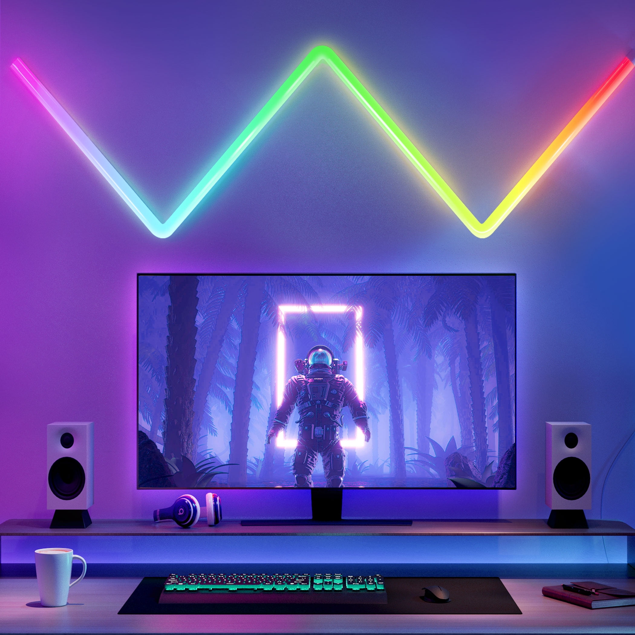 Govee Glide A1 Indoor Smart LED Wall Lights (4+1) , B6062A01, 40 Dynamic Scene Modes For Gaming Room Decor,Support APP Control,Voice Control