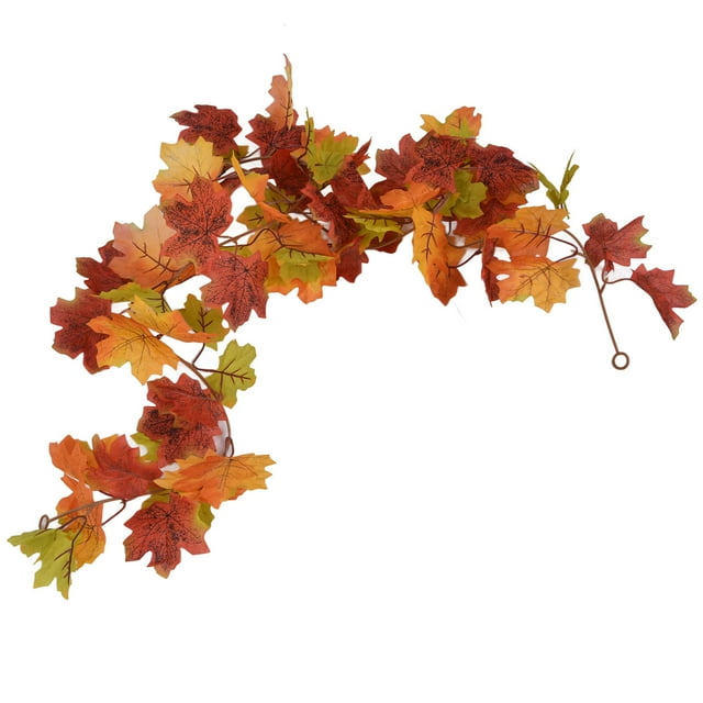 Artificial Maple Vine, Plastic Autumn Household Festival Maple Leaf Garland For For Thanksgiving Day Double Maple Leaf Rattan Type A,Two Leaf Maple Leaf 7 Leaf ,Double Maple Leaf