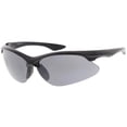 thumbnail image 2 of Sports Semi Rimless TR-90 Wrap Sunglasses Slim Arms Neutral Colored Lens 77mm (Black / Smoke), 2 of 4