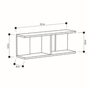 Ada Home Decor Furniture 32.28 2 Tier Light Mocha Warwick Modern Wall Shelf