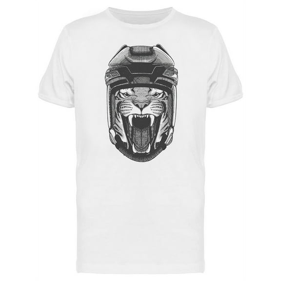 Wild Tiger Hockey Helmet T-Shirt Men -Image by Shutterstock, Male Medium