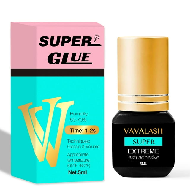 Pegamento para extensiones de pestañas VAVALASH Super, tiempo de secado de 1 segundo, 5 ml