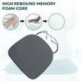 thumbnail image 5 of LeisureMod Memory Foam Chair Cushion Pads - Comfortable 15x15 Seat Cushions with Ties for Dining & Kitchen Chairs, Non Skid Design, Removable & Machine Washable Cover Set of 1 (Dark Grey), 5 of 8
