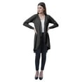 thumbnail image 2 of Moomaya Womens Full Sleeve Hi-Lo Shrug Rounded Hem Long Cotton Summer Cardigan, 2 of 7