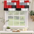 thumbnail image 3 of 2 Panels Red Grey Geometric Valance for Windows, Modern Black White Abstract Art Light Filtering Kitchen Curtains, Rod Pocket Window Treatment Curtain Valances for Living Room Bedroom, 54"x18", 3 of 9