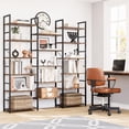 thumbnail image 4 of Sitebo Trading Triple Column 6 Tier Bookshelf, Bookcase with 17 Open Display Shelves, Adjustable Rustic Industrial Style Book Shelves, Modern Bookshelves for Bedroom, Living Room and Home Office, 4 of 7