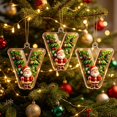 thumbnail image 4 of romoty Personalized Initial Christmas Tree Letter Ornaments, Pine Needle Santa Claus Pendants, 2D Flat Acrylic Monogram Xmas Decor, 4 of 6