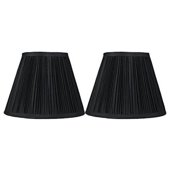 Urbanest Set of 2 Pleated Softback Lamp Shade, Faux Silk, 5-inch by 9-inch by 7-inch, Black, Spider Fitter