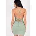 thumbnail image 6 of Crisscross Tie-Back Ribbed Bodycon Dress, 6 of 9