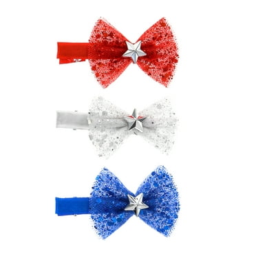Way to Celebrate Americana Bow Barrettes, 3 Pieces