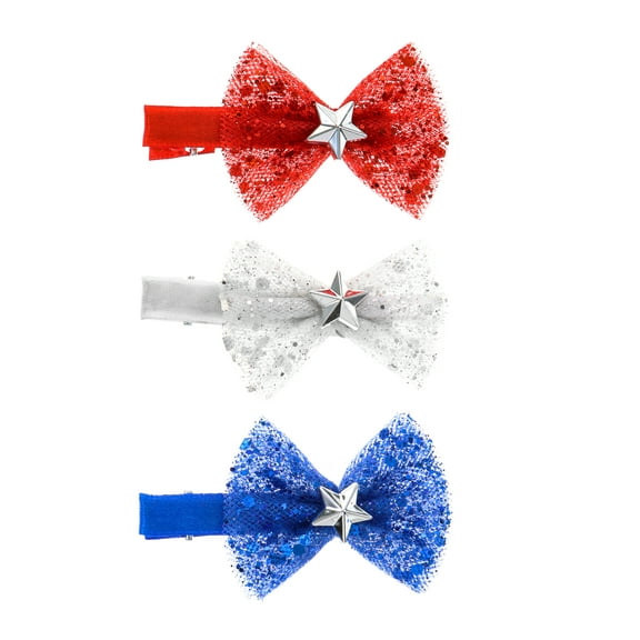 Way to Celebrate Americana Bow Barrettes, 3 Pieces