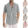 thumbnail image 6 of guisaled Striped Button Down Shirts for Men Short Sleeve Regular Fit Beach Shirt Lightweight Quick Dry Vacatioan Hawaiian Shirts, 6 of 6
