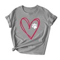 thumbnail image 4 of Posijego T-Shirts Graphiques Cœur pour Femmes Saint-Valentin Manches Courtes T-Shirts d'Été Mignons Col Rond Décontractés, 4 of 4