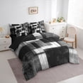thumbnail image 3 of Homewish Geometric Rectangle Bedding Comforter Set 7-Piece for Teens Boys Girls,Vintage Aesthetic King Bedding Sets,Minimalist Abstract Art Ultra Soft Bed Sheets,Luxury Bedroom Decor,Reversible, 3 of 8