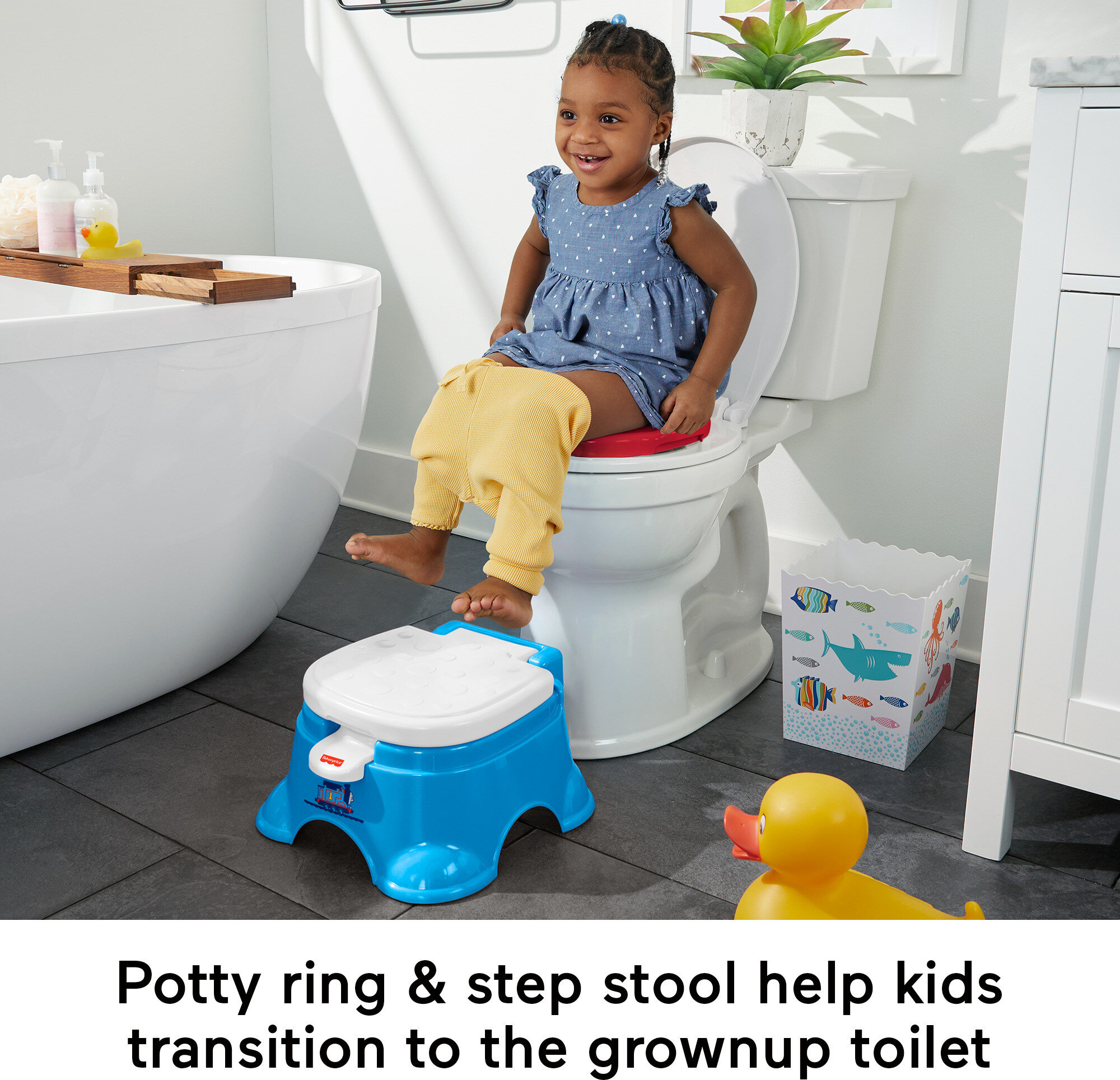 Fisher-Price Thomas & Friends 3-in-1 Toddler Potty Training Toilet and Step Stool with Music