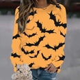 thumbnail image 2 of NMMUED T-Shirts d'Halloween Hauts de Sortie pour Femmes T-Shirts Graphiques d'Halloween Blouses pour Femmes T-Shirts à Col Rond pour Femmes Hauts d'Halloween pour Femmes Hauts d'Halloween pour Femmes Orange G, 2 of 5