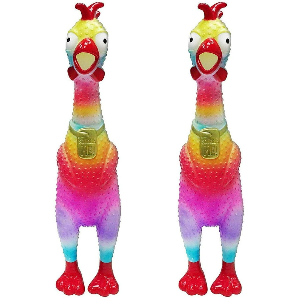 XL Tie Dye Screaming Chicken By Animolds Non Toxic Rubber Chicken Toy