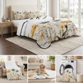 thumbnail image 6 of Full Quilt Set 78''x90'', Yellow Blue Spring Floral Lightweight Bedspread Coverlet Set with 2 Pillow Shams, Watercolor Summer Botanical Breathable All Season Quilt Bedding for Bedroom/Guest Room, 6 of 9