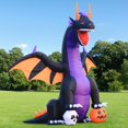 thumbnail image 2 of Dragón inflable DomKom para Halloween con LED, 213 cm, 2 of 6