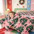 thumbnail image 4 of Manfei Vintage Santa Claus 7 Pieces Full Size Bedding Sets,Merry Christmas Full Size Bed in a Bag,Pink Reversible, 4 of 7