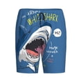 thumbnail image 4 of Naloa Great White Shark Men's Short Pajama Pants, Lounge Comfort Shorts with Elasticized Waistband and Side Pockets - Large, 4 of 9