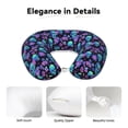 thumbnail image 4 of KLL purple flower blue Skull Pattern Memory Foam Cervical Neck Pillow Versatile U-Shaped Pillows for Home/Office/Camping/Travelling/Soft Washable Cover, 4 of 8