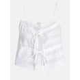 thumbnail image 5 of No Boundaries Open Front Double Tie Ruffle Cotton Coverup, Women’s XXS-XXL, 5 of 5