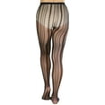 thumbnail image 2 of ToBeInStyle Women's Pin Up Pinstripe Net Pantyhose - Black - One Size, 2 of 6