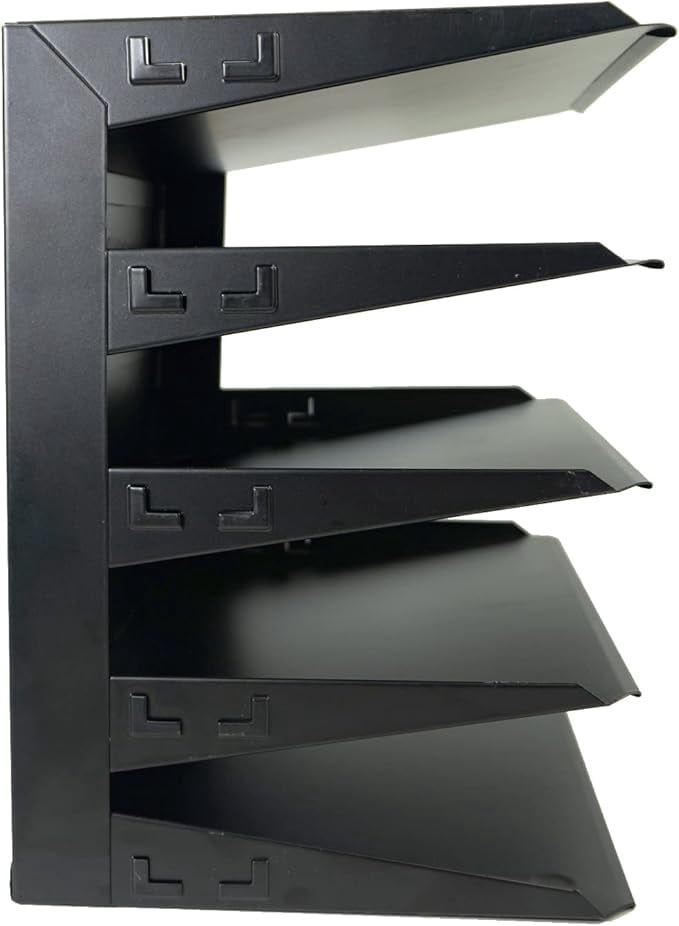 EASY LIFE PRODUCTS Desk File Organizer Shelf Rack, Metal, black(5 Tier)