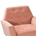 thumbnail image 6 of Accent Velvet Armchair, Modern Upholstered Leisure Chair Club Chair with Button Tufted Backrest and Square Armrest, Lazy Chair Single Chair for Living Room, Pub, Office, Pink, 6 of 8