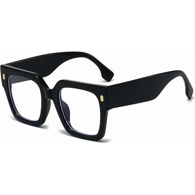 Fashion Oversized Blue Light Blocking Glasses for Women Men Trendy Big Square Frame Computer Eyeglasses