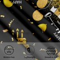 thumbnail image 3 of Happy Birthday Round Tablecloth 60" Black Gold Birthday Cake Confetti Flags Balloons Gifts Decorative Circle Table Cloth Cover Stain & Wrinkle Resistant for Dining Room Kitchen Indoor Outdoor, 3 of 6