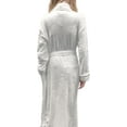 thumbnail image 4 of Mocassi Women’s Plush Fleece Spa Bathrobe, Shawl Collar and Pockets, Velvet Soft and Warm Long Robe - Extra Large, White, 4 of 5