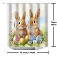 thumbnail image 6 of KCEHTA Easter Shower Curtain Colorful Bunny Rabbit Spring Floral Bathroom Shower Curtain with Hooks, 6 of 6