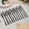 thumbnail image 3 of Evanda Black Steak Knives Set 24 Piece, Black Titanium Plating Stainless Steel 12 Dinner Forks and 12 Dinner Knives Set, Steak Knives Steak Forks, Dishwasher Safe, 3 of 7