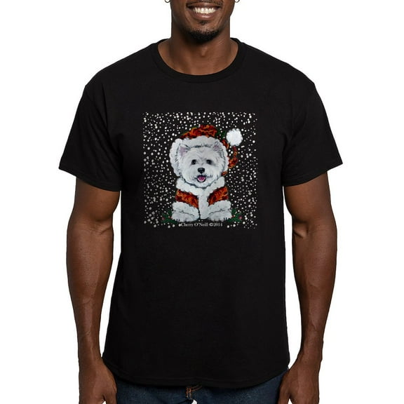 CafePress - Santas Westie Helper T Shirt - Men's Fitted T-Shirt