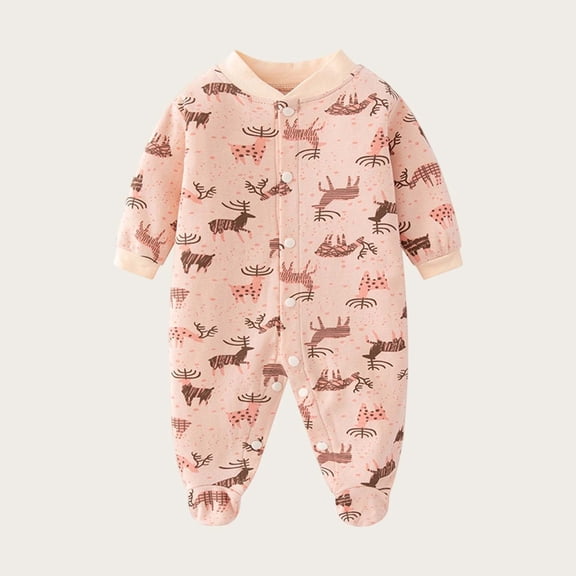 Paiwinds Cozy Baby Girls Boys Romper Everyday V-Neck Long Sleeve Snap Closure One-Piece Jumpsuit Casual Regular Fit Sleepsuit for Newborn Infants