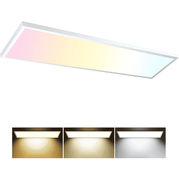 1-Pack 1x4 LED Flat Panel Ceiling Light - 5500LM 50W TRIAC Dimmable, 3000/4000/5000k, Ideal for Kitchen, Garage, Laundry