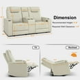 thumbnail image 3 of MCombo 80" Power Reclining Loveseat with Console for Living Room, Double Recliner Sofa with Armrest Storage & LED Light, Beige, 3 of 9