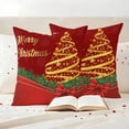 thumbnail image 3 of Merry Christmas Outdoor Waterproof Pillow Covers, Xmas Pine Tree Branch Red Bow New Year Decorative Square Throw Pillowcase Sofa Cushion Sham for Patio/Couch/Chair, 18"x18" 2 Pack, 3 of 8