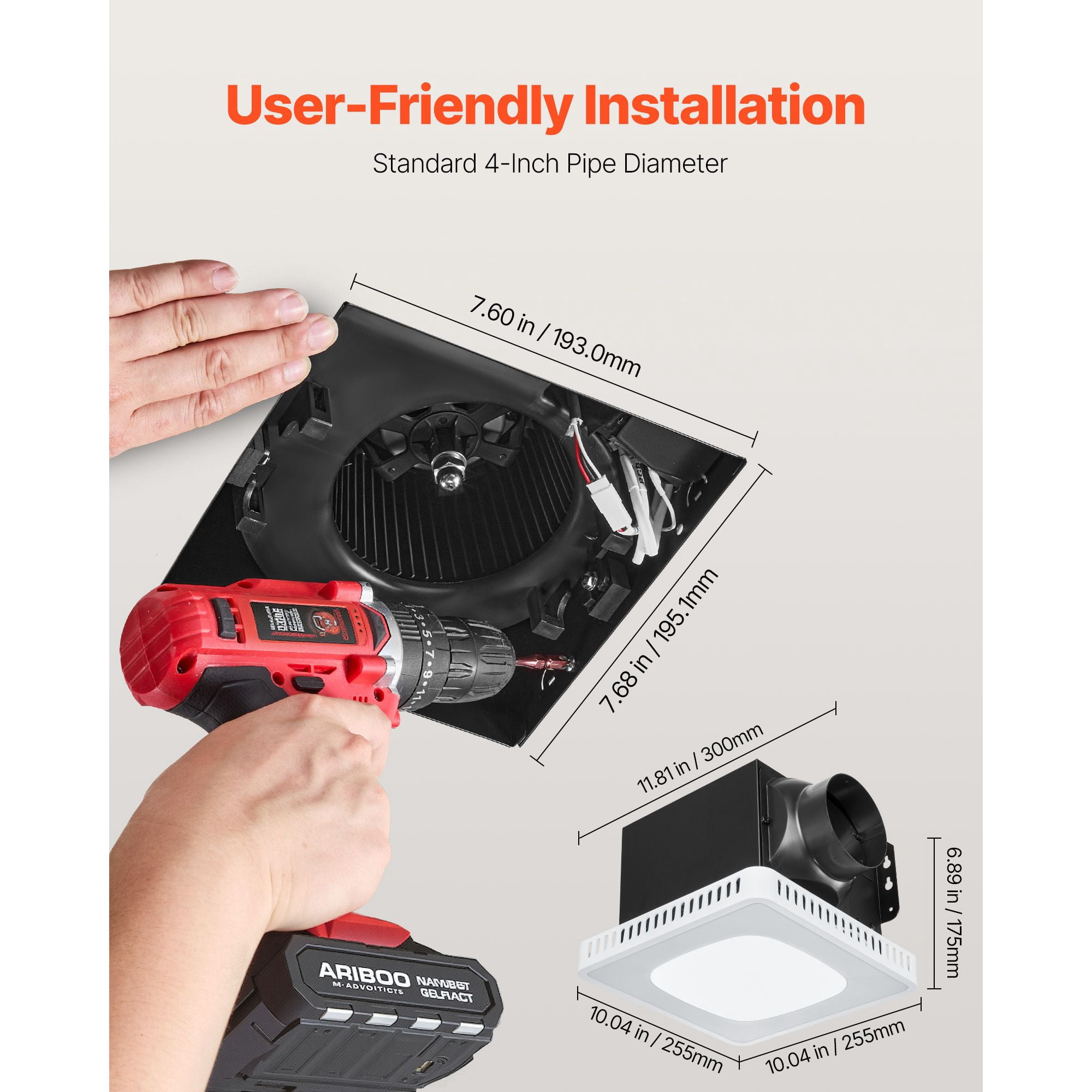 Bathroom Exhaust Fan with 7-Color RGB Lights, 80-110-130 CFM, 1.5 Sones Low Noise, DC Motor, Remote Control for KTV Laundry Room
