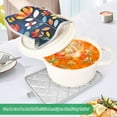 thumbnail image 3 of Yayeee Pot Holders Kitchen Heat Resistant with Pocket 7"x9.8" Cotton Oven Cooking Hot Pads, Art Flowers, 3 of 7
